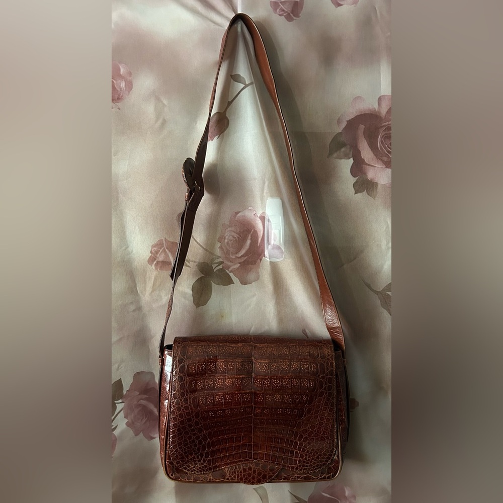 Vintage Maxima Crocodile Leather Crossbody Bag